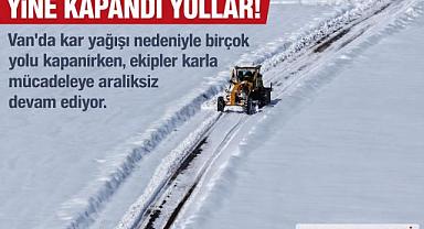 Van'da yine kapandı yollar 