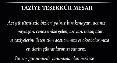 Taziye ve Teşekkür Mesajı