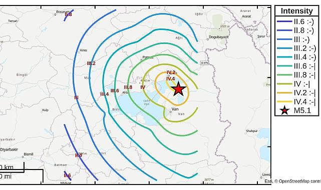 Van'da korkutan deprem