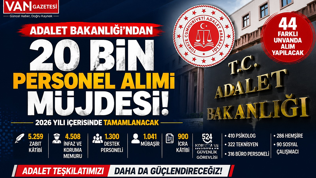 Adalet Bakanlığı 20 Bin Personel Alımı Yapacak