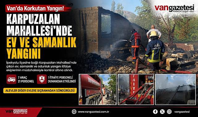 Van'da Ev ve Samanlık Yangını