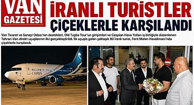 Van'a İlk Tahran Uçağı İndi: İranlı Turistler Çiçeklerle Karşılandı