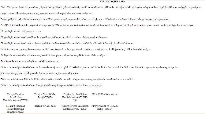 8 Sivil Toplum Örgütünden Teröre Karşı Ortak Bildiri