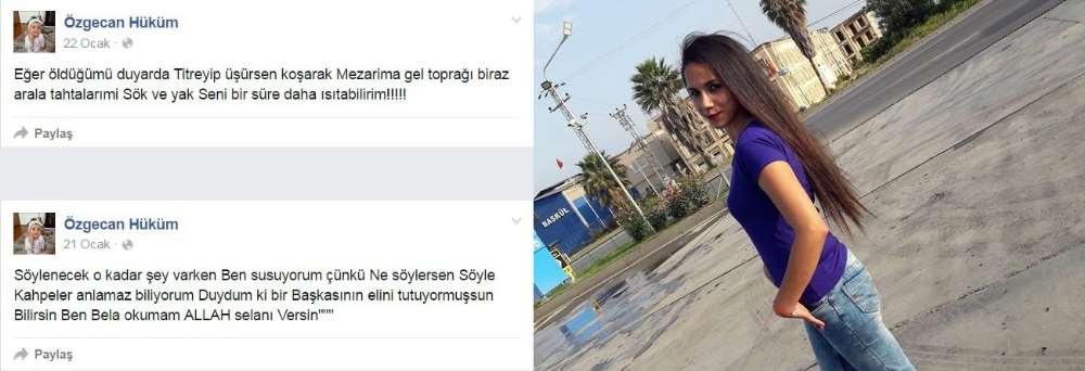 Ağabeyinin Öldürdüğü Özgecan’dan ’ölüm’ Paylaşmı