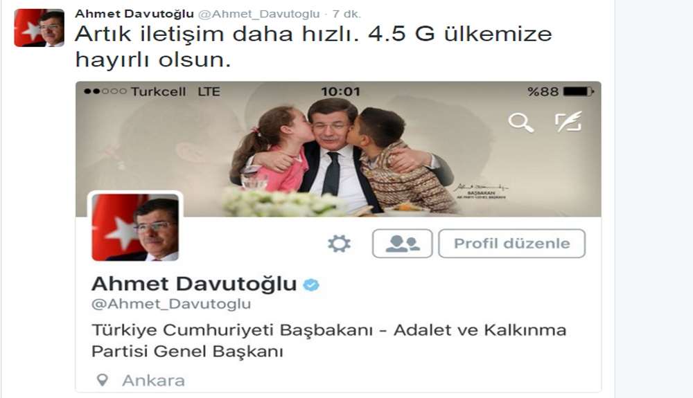 Başbakan’dan 4.5g Mesajı