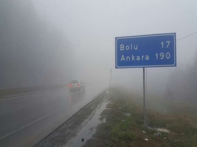 Bolu Dağında Görüş Mesafesi Düştü