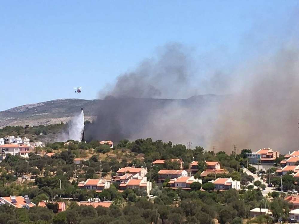 Çeşme’de Korkutan Yangın
