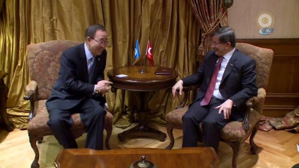 Davutoğlu Ban Ki Moon İle Görüştü