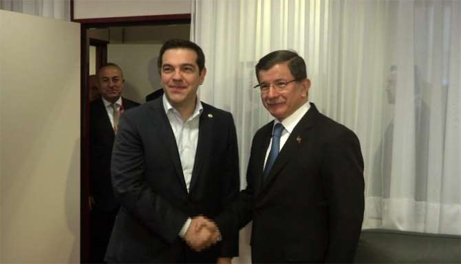 Davutoğlu Çipras’la Görüştü