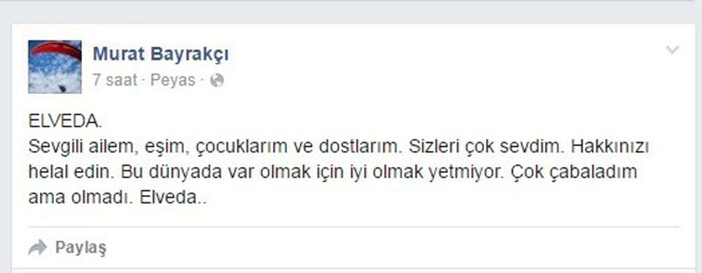 Havacı Astsubayı Bu Paylaşımı Yapıp İntihar Etti