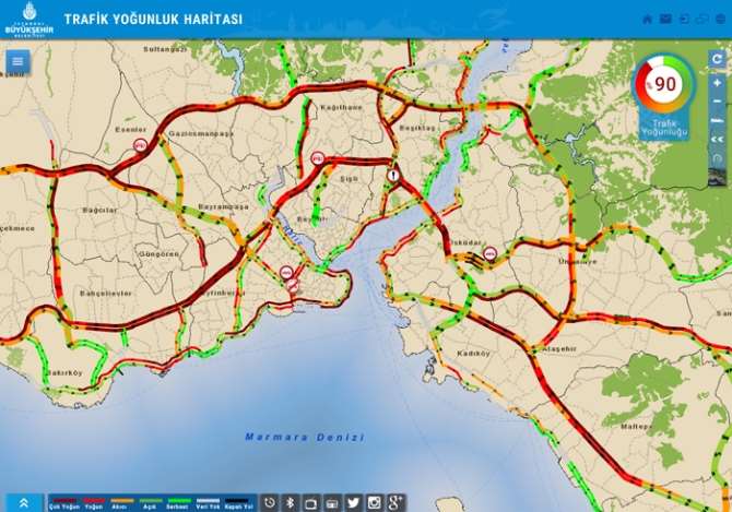 İstanbul’da Trafik Yoğunluğu Yüzde 90’a Ulaştı