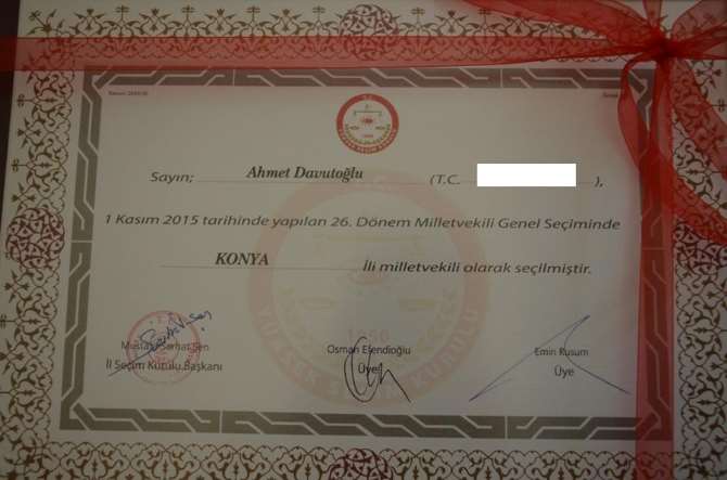 İşte Başbakan Ahmet Davutoğlu’nun Mazbatası