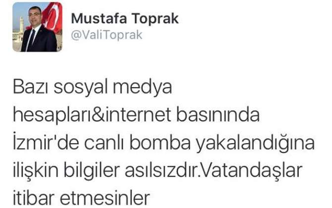 İzmir Valisi’nden ’canlı Bomba’ Açıklaması