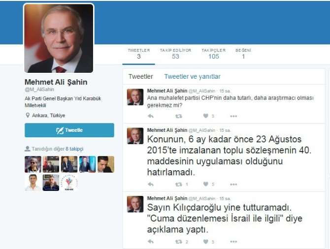 Mehmet Ali Şahin’nin İlk Tweeti