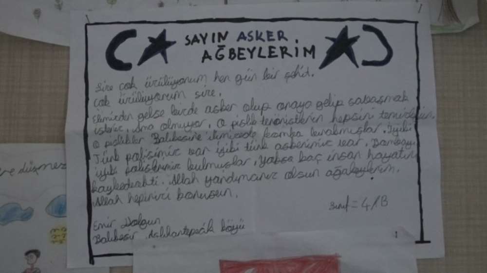 Miniklerin Mektupları Güvenlik Güçlerine Moral Oluyor