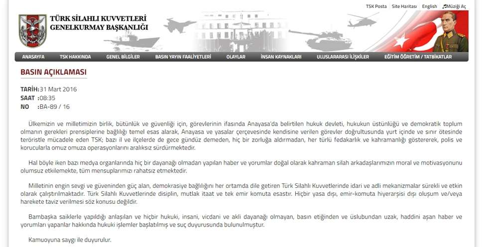 Tsk: Tsk’da Mutlak İtaat Ve Tek Emir Komuta Esastır
