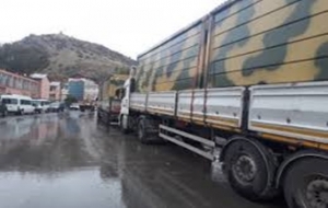 Kuzey Irak sınırına konteyner sevkıyatı yapıldı.