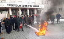 Milli Eğitim Personeline yönelik yangın eğitimi ve tatbikatı...